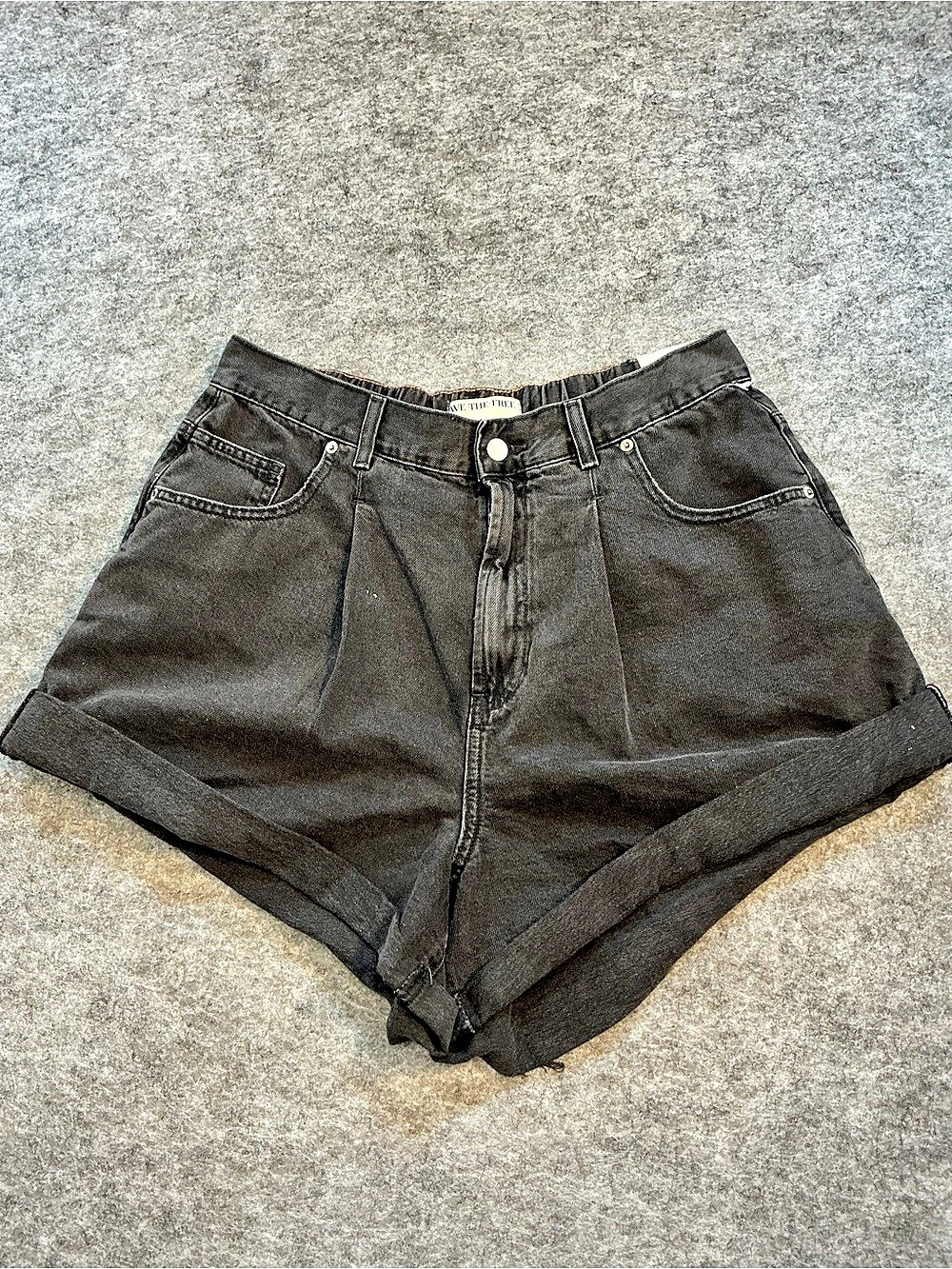 We The Free High Waist Denim Shorts in Black Size Large Like New